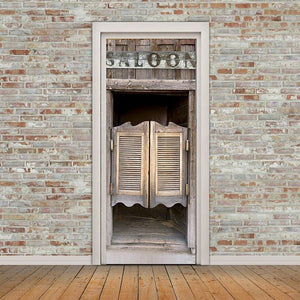 77x200cm 3D Beautiful Landscape Door Sticker For Living Room Bedroom DIY PVC Self Adhesive Wallpaper Waterproof Mural Decal