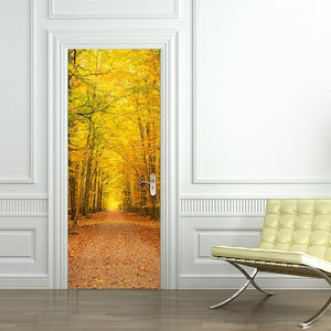 77x200cm 3D Beautiful Landscape Door Sticker For Living Room Bedroom DIY PVC Self Adhesive Wallpaper Waterproof Mural Decal