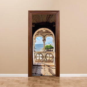77x200cm 3D Beautiful Landscape Door Sticker For Living Room Bedroom DIY PVC Self Adhesive Wallpaper Waterproof Mural Decal