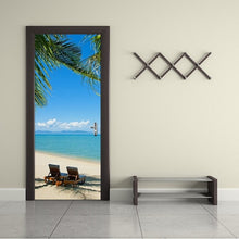 Load image into Gallery viewer, 77x200cm 3D Beautiful Landscape Door Sticker For Living Room Bedroom DIY PVC Self Adhesive Wallpaper Waterproof Mural Decal
