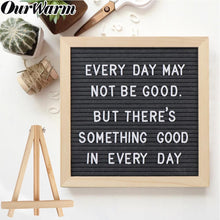 Load image into Gallery viewer, OurWarm Funny DIY Felt Letter Board Sign Pink Black Grey Changeable Message Board With Holder Wedding Home Decoration 10&quot;x10&quot;